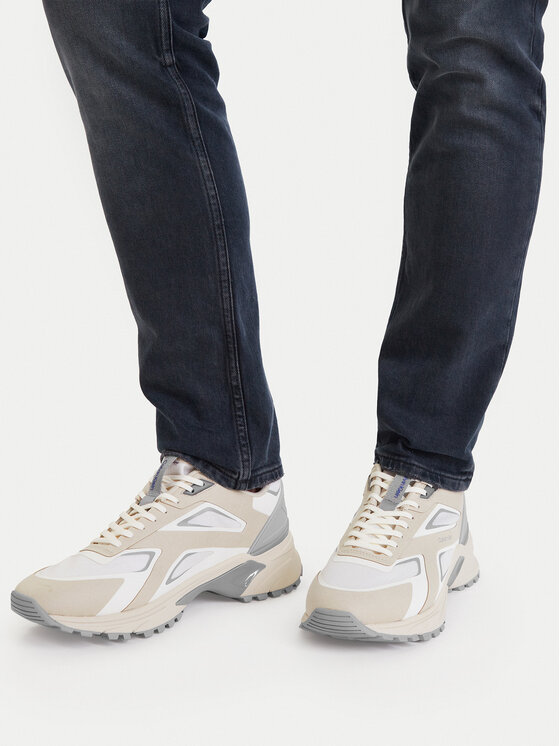 Calvin Klein Sneakersy Calvin Klein Hike Runner Laceup Stipe M-Su HM0HM02155 Béžová