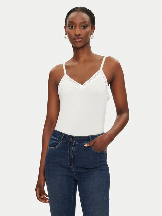 Morgan Morgan Top 192-BARBA.N Bianco Slim Fit