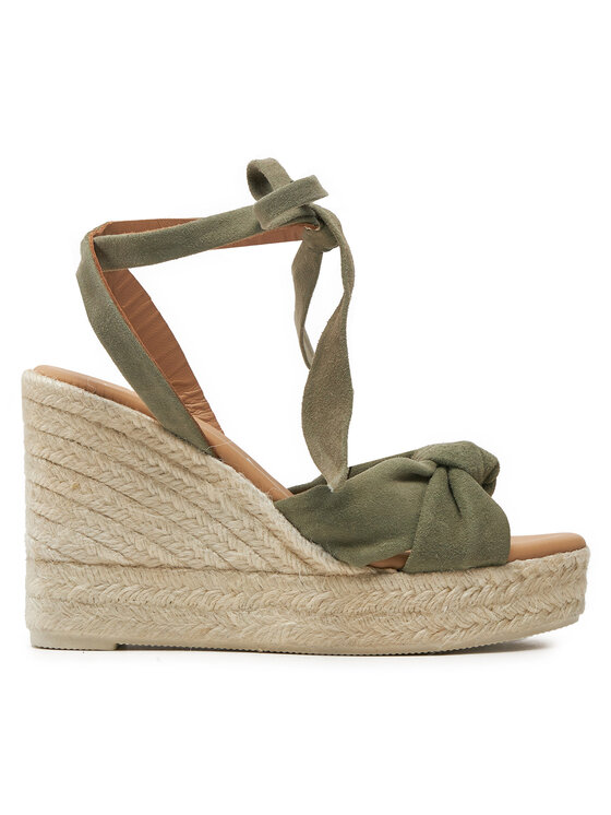 Manebi Alpargatas Manebi Hamptons Wedge Espadrilles With Knot W 0.1 WS Verde