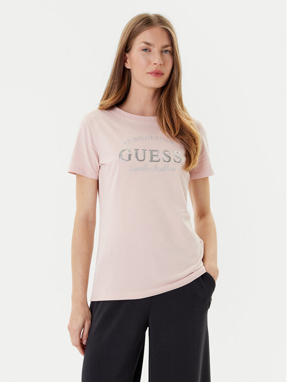 Guess Guess Футболка V5YI12 J1314 Рожевий Regular Fit