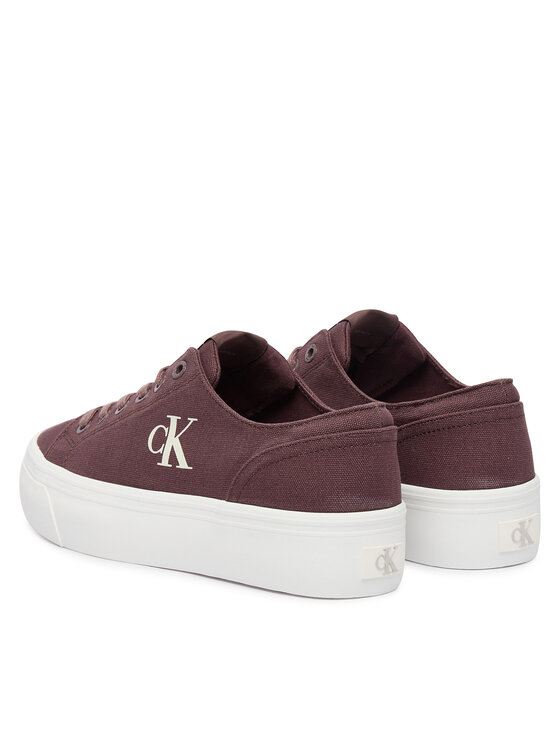 Calvin Klein Jeans Sneakersy Calvin Klein Jeans Vulc Flatform Low Canvas Mg YW0YW01763 Bordowy