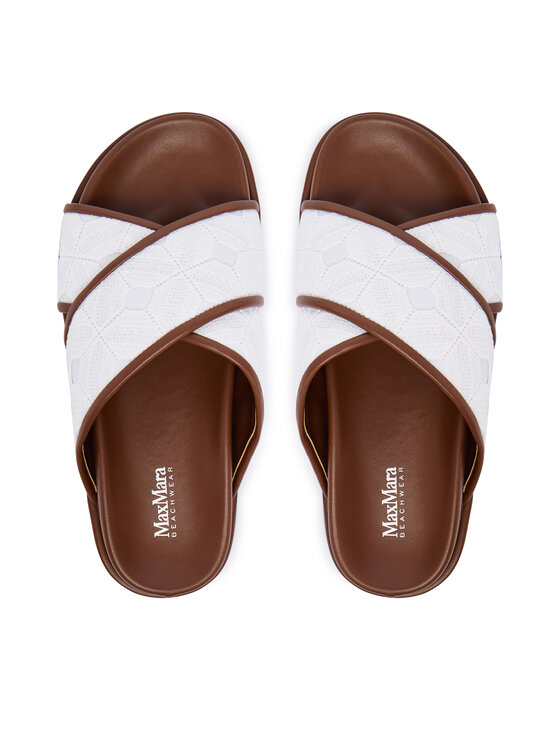 Max Mara Beachwear Шльопанці Max Mara Beachwear Peonie 2616521019650 Білий