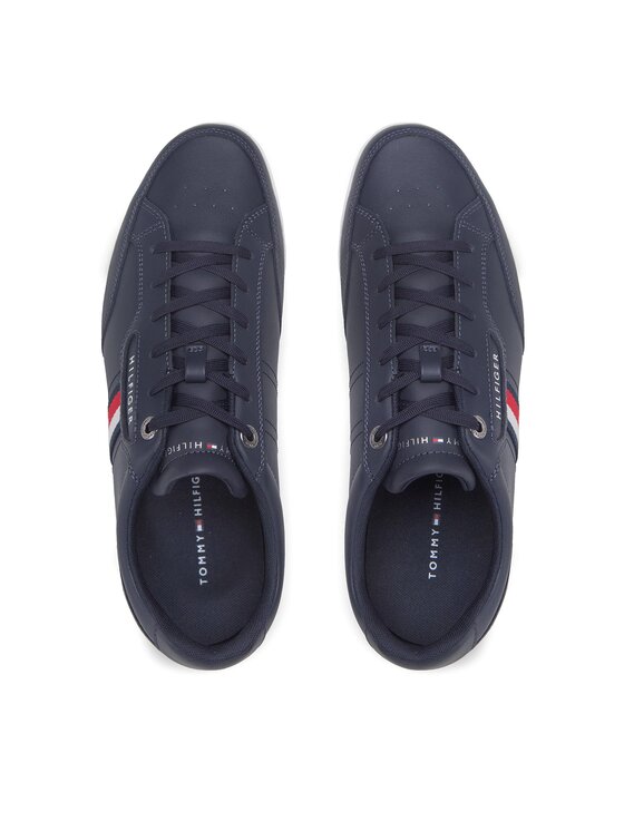 Tommy Hilfiger Laisvalaikio batai Tommy Hilfiger Classic Lo Cupsole Leather FM0FM04277 Tamsiai mėlyna