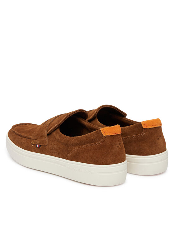 Tommy Hilfiger Pantofi Tommy Hilfiger Modern Light Hybrid Suede Loafer FM0FM05786 Maro
