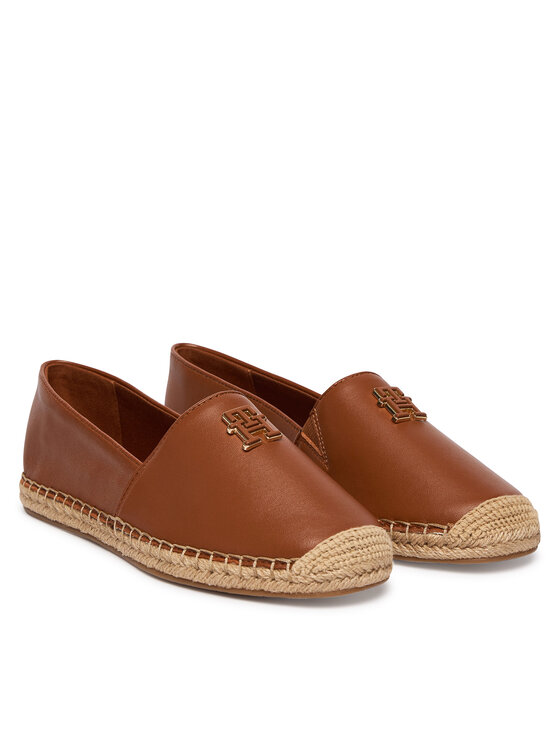 Tommy Hilfiger Еспадрили Tommy Hilfiger Th Logo Leather Espadrille FW0FW09246 Кафяв