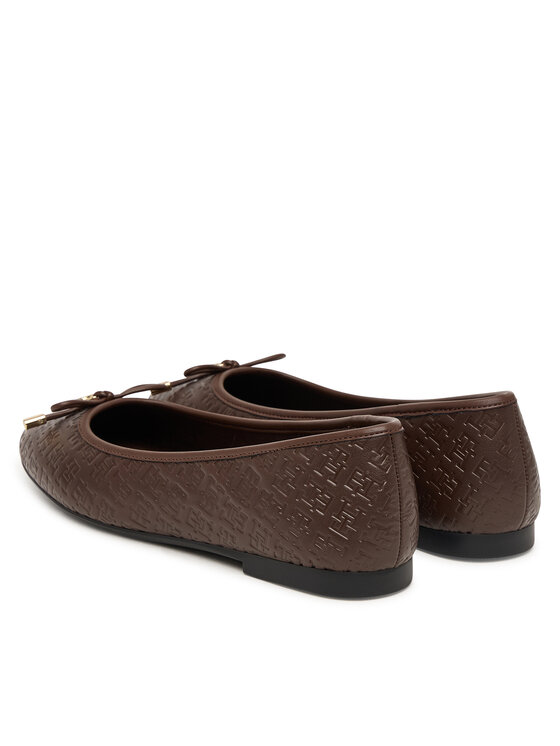 Tommy Hilfiger Balerinke Tommy Hilfiger Th Charm Monogram Ballerina FW0FW09683 Smeđa