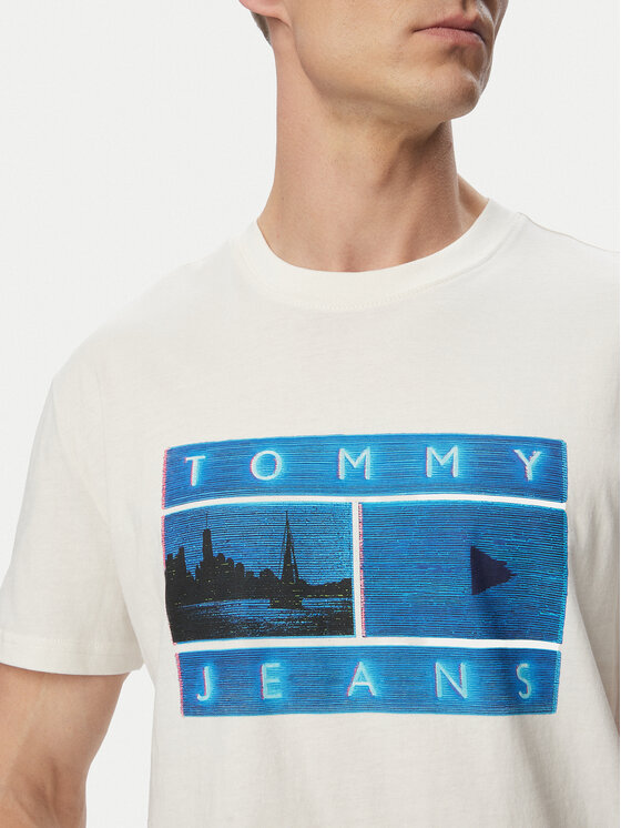 Tommy Jeans Tommy Jeans Camiseta Photo Flag DM0DM23191 Blanco Regular Fit