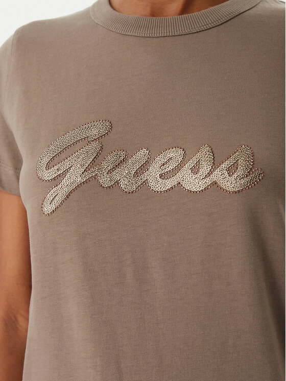 Guess Guess Футболка W6GI08 K3023 Коричневий Regular Fit