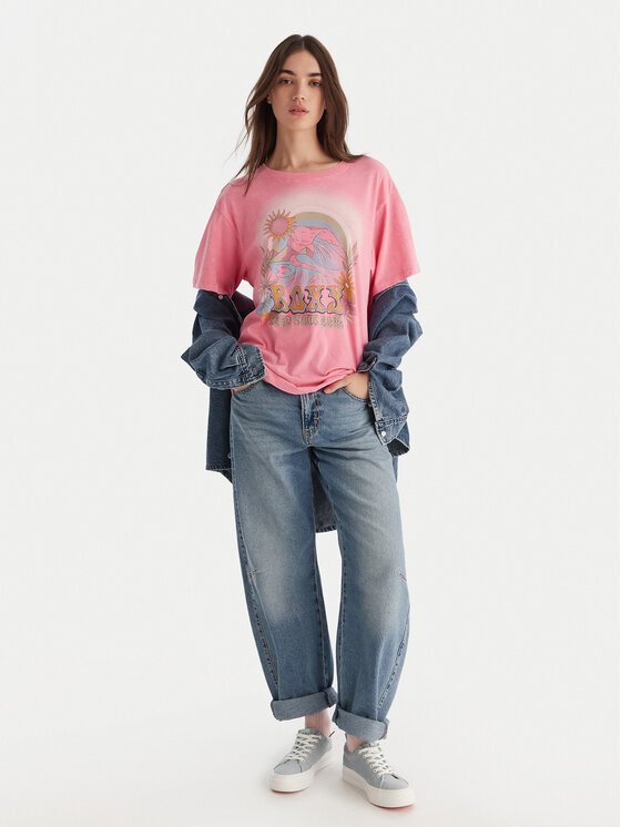 Roxy Roxy Camiseta Sunnyoversize Optic Wash ERJZT06022 Rosa Oversize