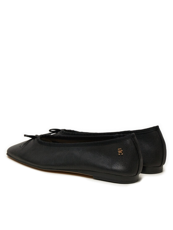 Tommy Hilfiger Baleriny Tommy Hilfiger Soft Leather FW0FW08355 Czarny