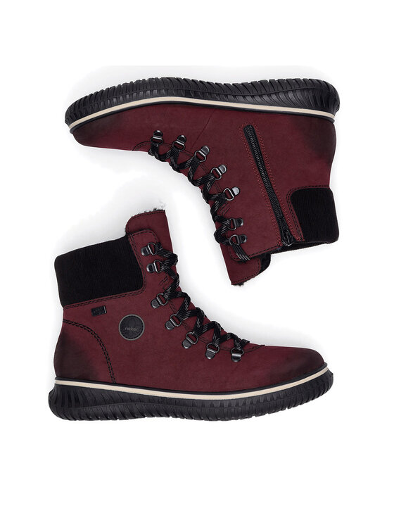 Rieker Botines planos Rieker 74247-35 Guinda/burdeos