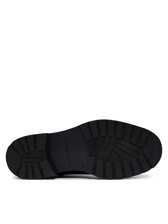 Tommy Hilfiger Polokozačky Tommy Hilfiger Cleated Hilfiger Brush Wl Chel FM0FM06080 Černá