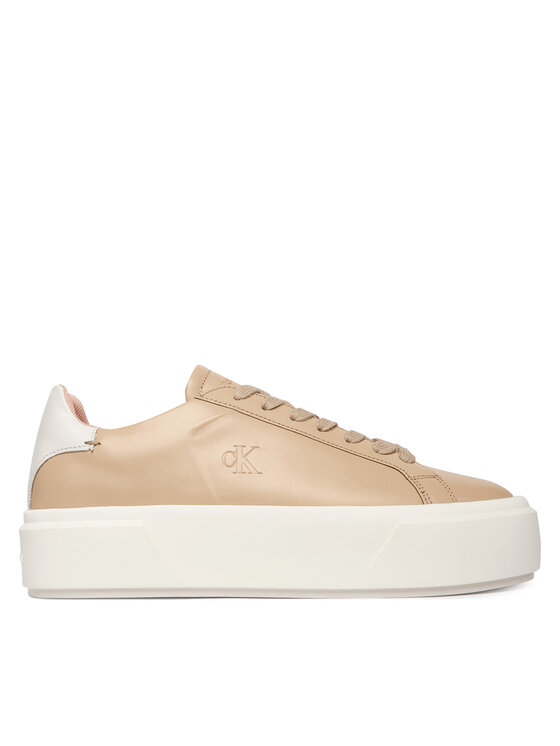 Calvin Klein Sneakers Calvin Klein Flatform Lace Up Lth YW0YW01928 Bej