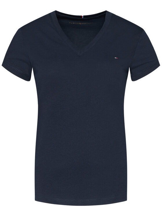 Tommy Hilfiger Tommy Hilfiger Camiseta Heritage V-Neck Tee WW0WW24969 Azul marino Regular Fit
