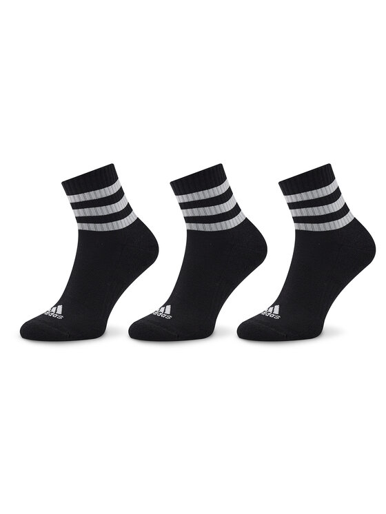 adidas Īsās zeķes adidas 3-Stripes Cushioned Sportswear Mid-Cut Socks 3 Pairs IC1317 Melns