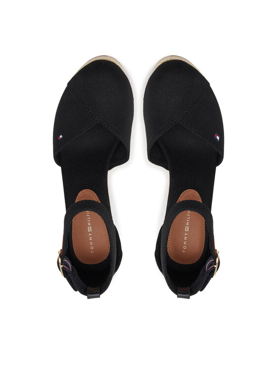 Tommy Hilfiger Poltopánky Tommy Hilfiger Flag High Wedge Espad Closed Toe FW0FW08494 Čierna