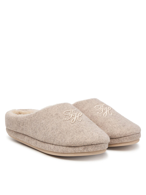 Tommy Hilfiger Papuci de casă Tommy Hilfiger Th House Shoe Flannel FW0FW09699 Bej