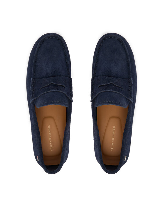 Tommy Hilfiger Mokasini Tommy Hilfiger Flag Soft Suede Driver Loafer FW0FW08558 Mornarsko modra