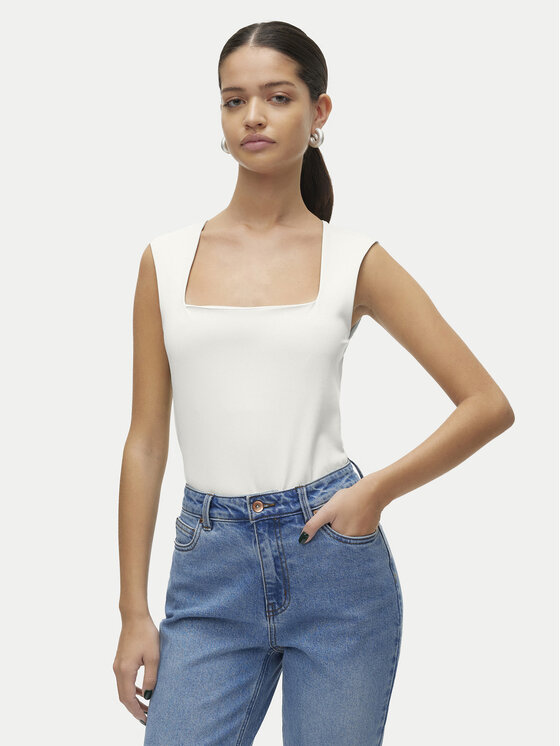 Vero Moda Vero Moda Marškinėliai Million 10312751 Balta Slim Fit