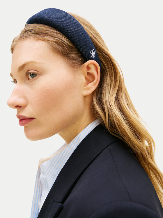 Tommy Hilfiger Hajpánt Tommy Hilfiger Denim Logo Padded Headband AW0AW18661 Sötétkék