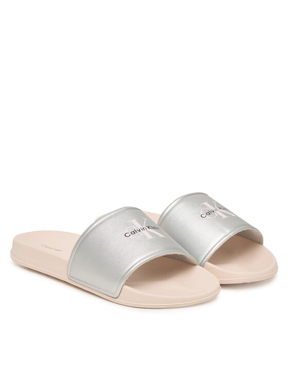 Calvin Klein Klapki Calvin Klein V3A0-83268-1367 Srebrny