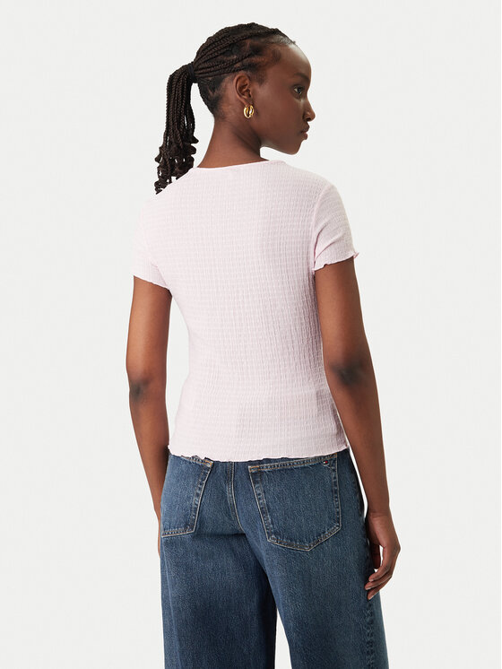 Tommy Jeans Tommy Jeans Camiseta Smock Seersucker DW0DW22219 Rosa Slim Fit