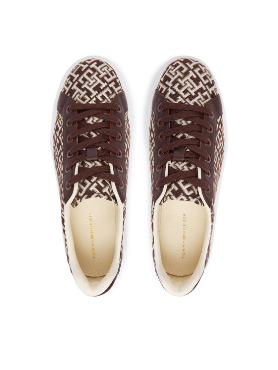 Tommy Hilfiger Snīkeri Tommy Hilfiger Chic Platform Monogram FW0FW09398 Brūns