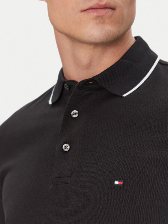 Tommy Hilfiger Tommy Hilfiger Polo Flag Cuff MW0MW38458 Nero Slim Fit