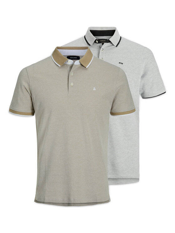 Jack & Jones Jack & Jones Conjunto de camisetas polo Paulos 12191216 Gris Slim Fit
