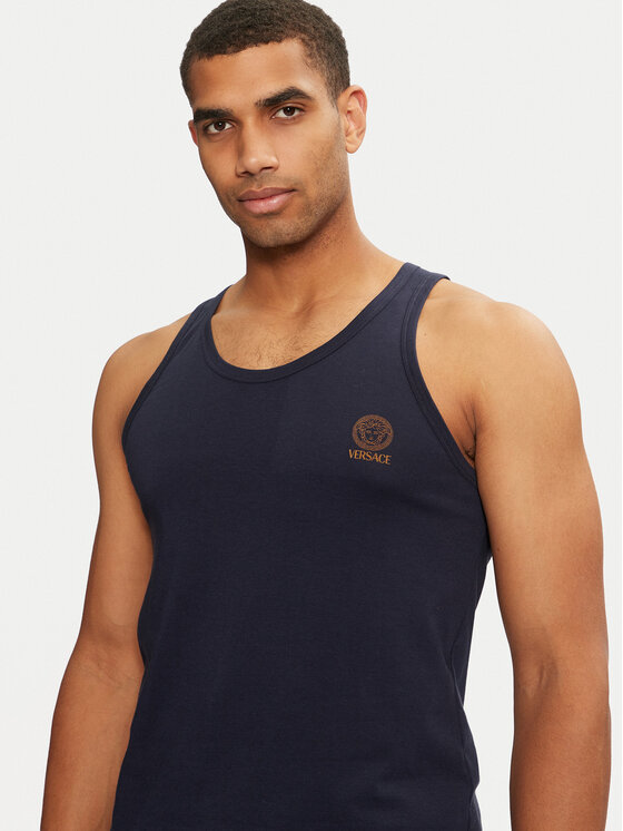 Versace Versace Майка AUU01012 1A1001 Cиній Regular Fit
