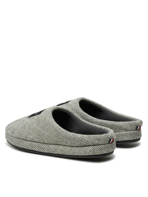 Tommy Hilfiger Papuci de casă Tommy Hilfiger Flag Herringbone House Shoe FM0FM05304 Gri