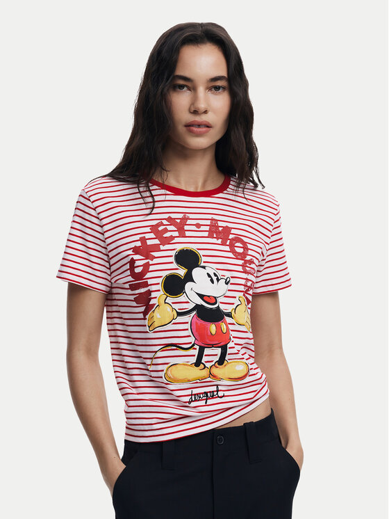 Desigual Desigual Camiseta Mickey 25SWTKAI Rojo Regular Fit