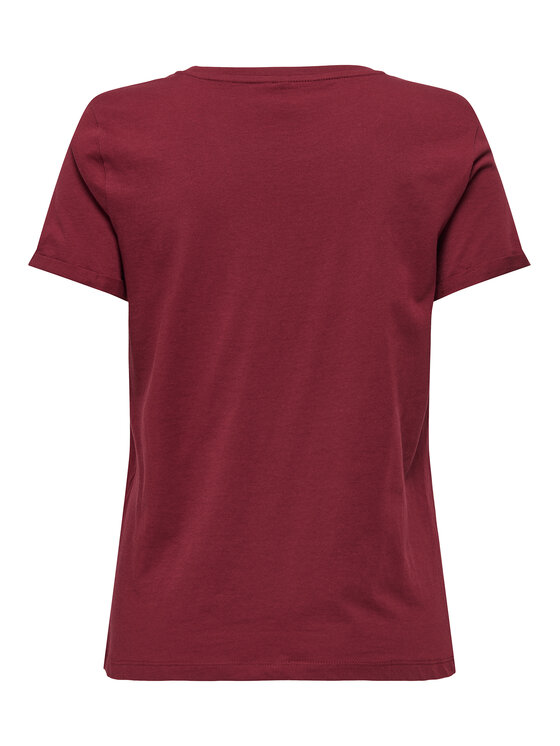 ONLY ONLY Camiseta Kita 15244714 Guinda/burdeos Regular Fit
