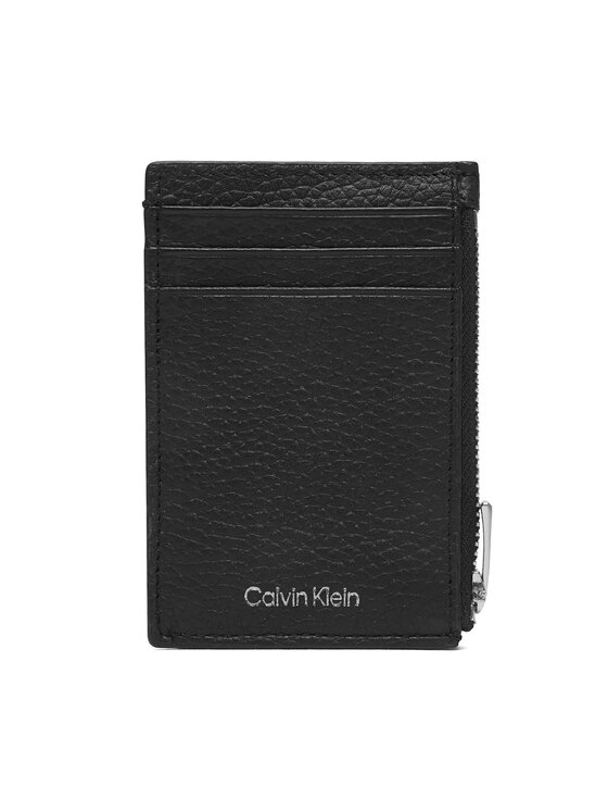 Calvin Klein Estuche para tarjetas de crédito Calvin Klein Foil Emboss N/S Zip Card Case LV04D1244G Negro