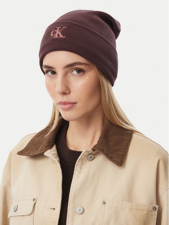 Calvin Klein Czapka Calvin Klein LV04F8098G Bordowy