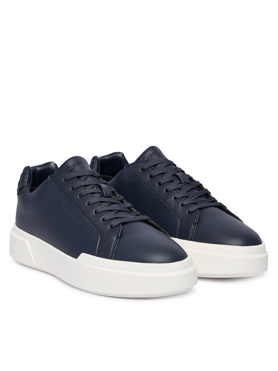 Calvin Klein Sneakersy Calvin Klein Chunky Cupsole Laceup Lth Bt Aop HM0HM02070 Granatowy