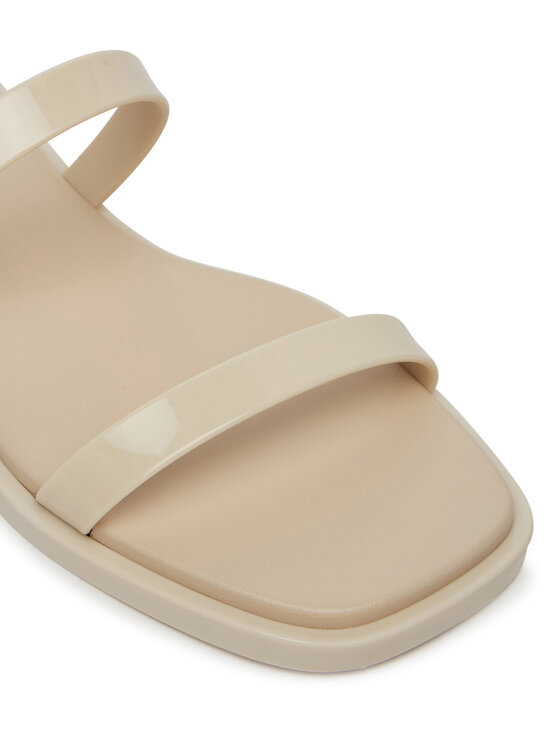 Calvin Klein Şlapi Calvin Klein Double Bar Slide - Jelly HW0HW02417 Écru