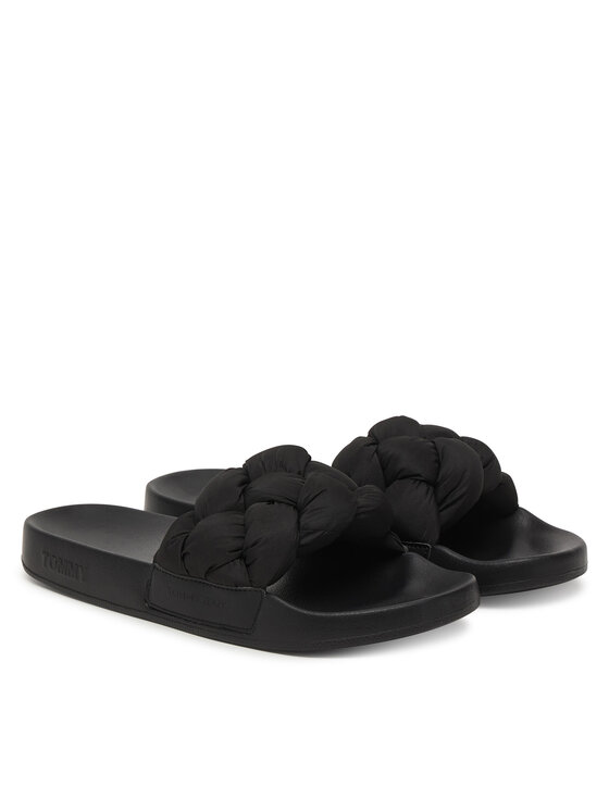 Tommy Jeans Šlepetės Tommy Jeans Tjw Braided Slides EN0EN02975 Juoda