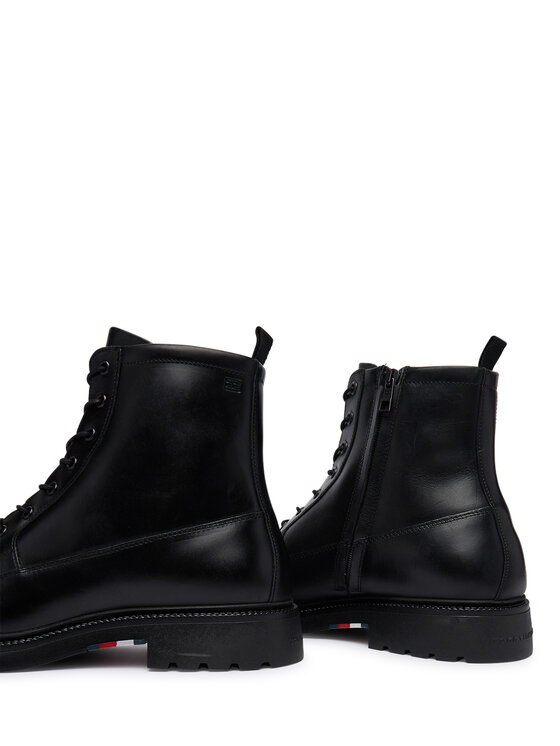 Tommy Hilfiger Μποτίνια Tommy Hilfiger Corporate Casual Lth Boot FM0FM06174 Μαύρο