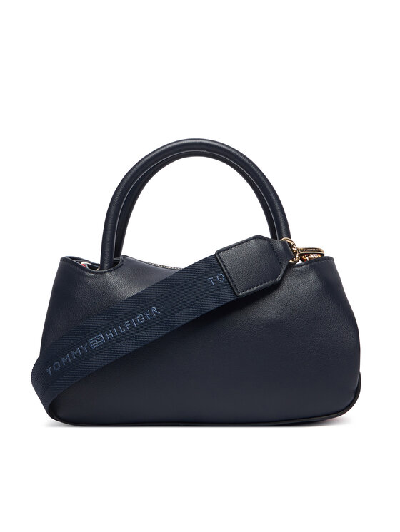Tommy Hilfiger Torbica Tommy Hilfiger Th Logotape Mini Satchel AW0AW18743 Tamnoplava