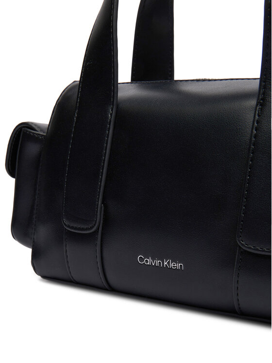 Calvin Klein Дамска чанта Calvin Klein Webbing Strap Pocket Bag LV04F3291G Черен
