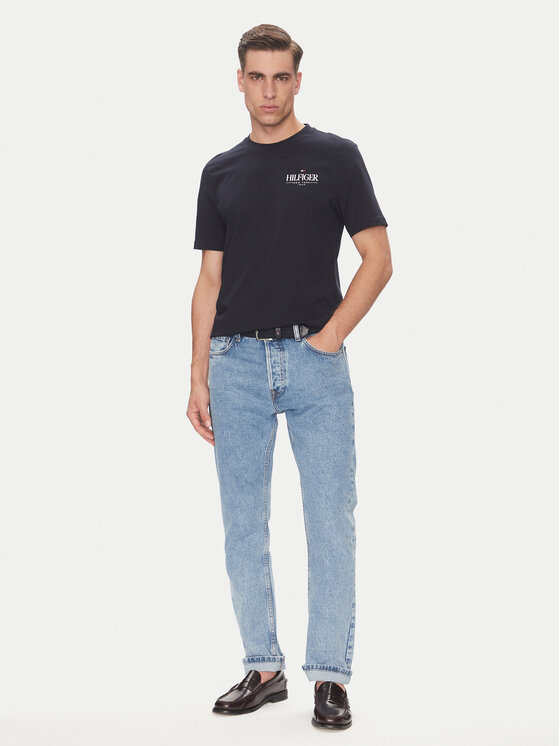 Tommy Hilfiger Tommy Hilfiger T-shirt Stack MW0MW39355 Tamnoplava Regular Fit