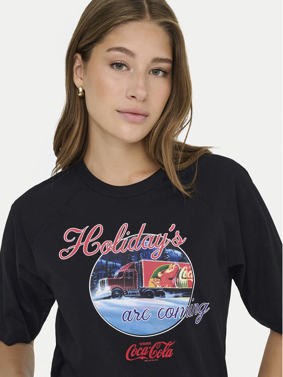 ONLY ONLY Camiseta Coca Cola 15355794 Negro Regular Fit