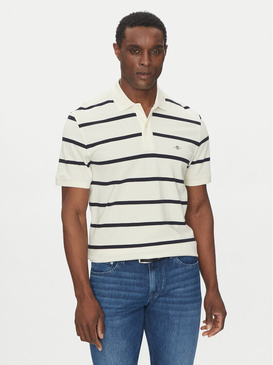 Gant Gant Polo majica 2014022 Écru Regular Fit