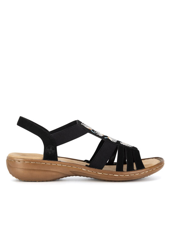 Rieker Sandały Rieker 60875-00 Czarny