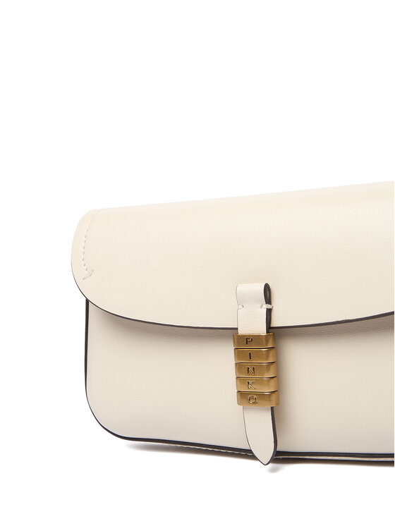 PINKO Kabelka PINKO Saddle Flat AI 25-26 PCPL 105349 A1ZX Écru