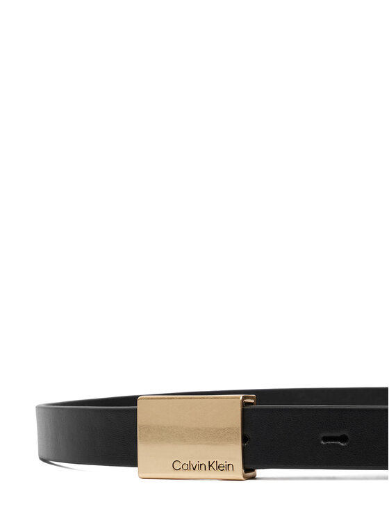 Calvin Klein Pas Calvin Klein Titlecase Plaque Belt 20Mm LV04F7089G Črna