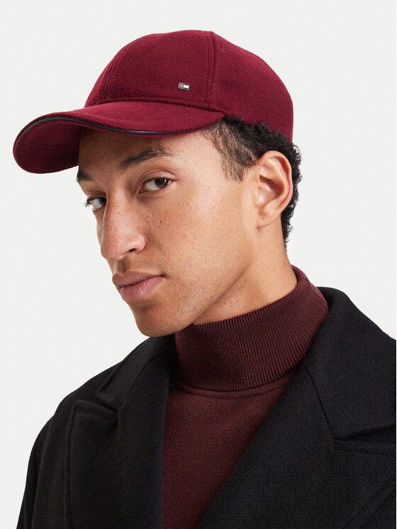 Tommy Hilfiger Kepurė su snapeliu Tommy Hilfiger Dc Wool 6 Panel AM0AM14851 Vyšninė