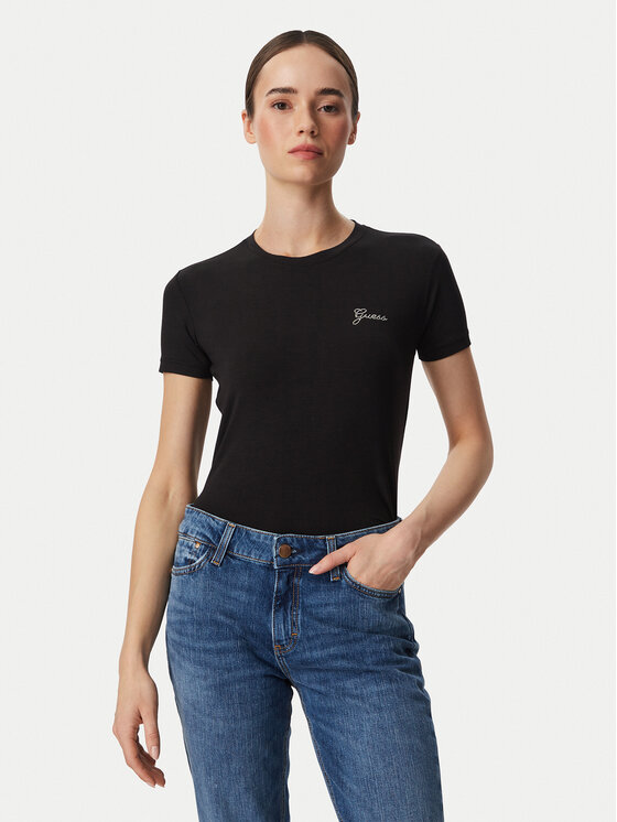 Guess Guess Camiseta W6YI12 K3751 Negro Regular Fit