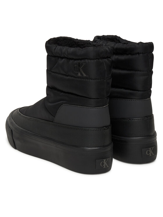 Calvin Klein Škornji za sneg Calvin Klein Vulc Flatf Snowboot Nylon Mix Mg YW0YW01977 Črna